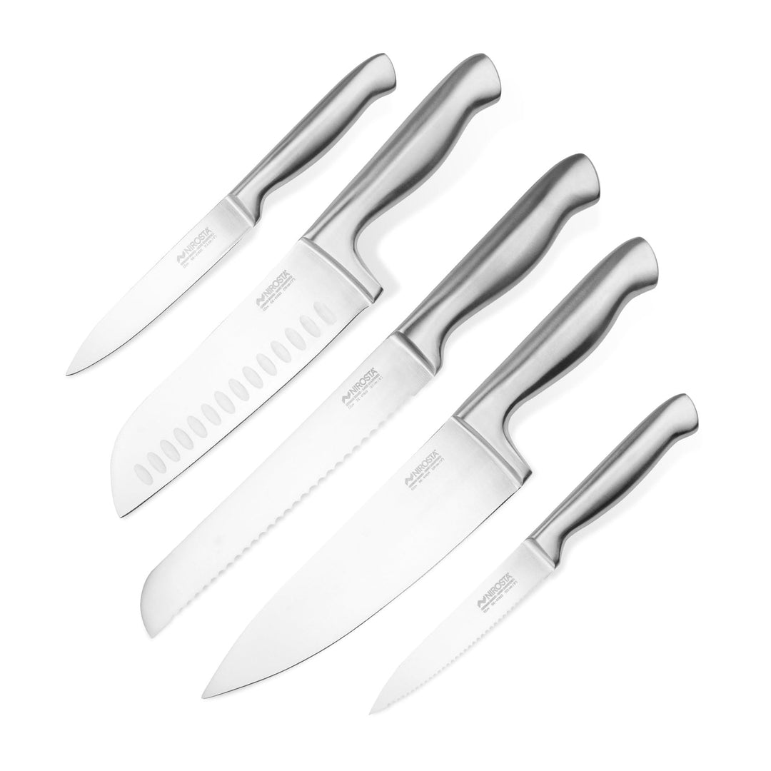 Nirosta STAR 5er Set - Premium Edelstahl-Messer mit Funktionsteil, handlicher Griff für jede Gelegen