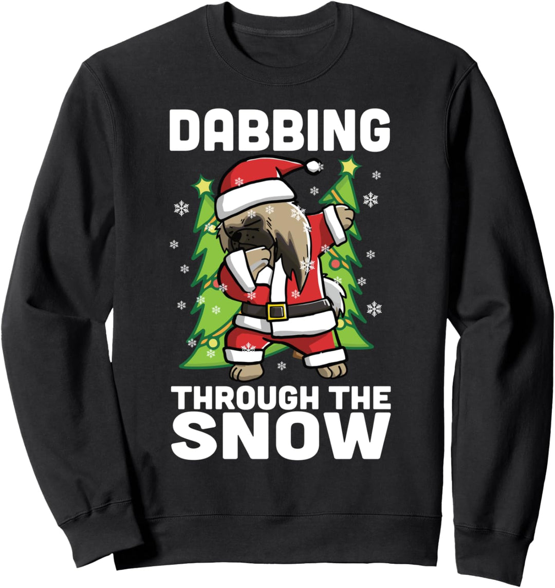 Dabbing Through The Snow Pekingese Weihnachten Hund Sweatshirt