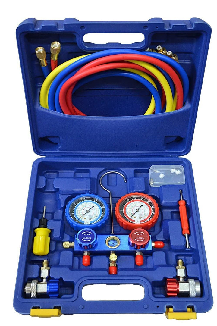 Freon-Diagnoseverteiler-Set, passend für R134A, R410a, R32, R1234yf mit Kupplungen, für die Wartung