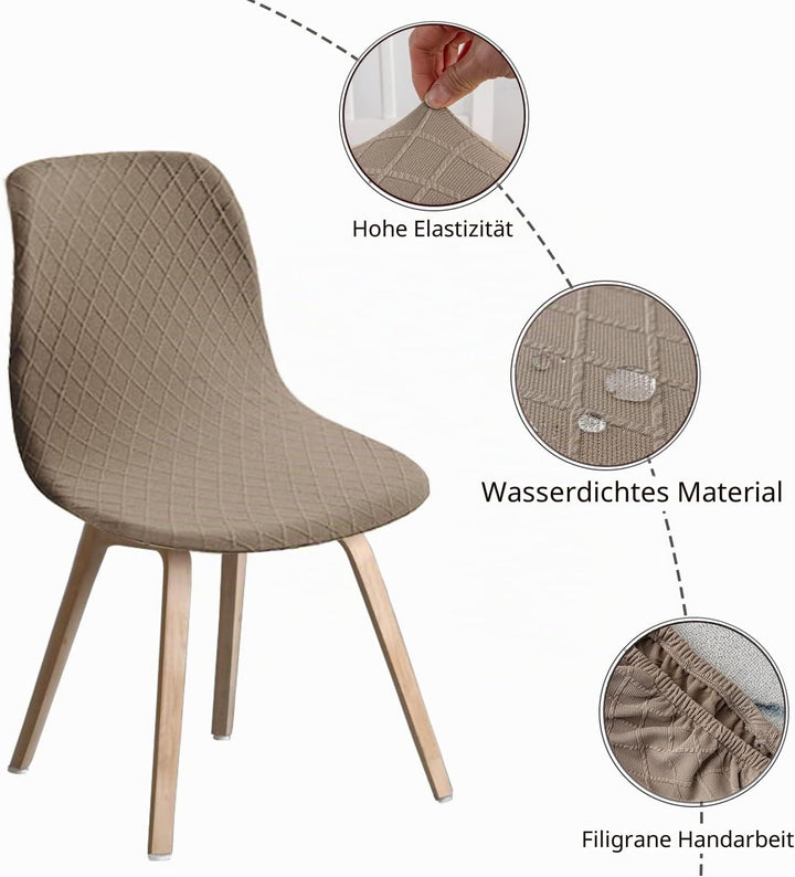 Shell Stuhlhussen, 2er Set Strech Hohen Zurück Stuhlhussen, Abnehmbarer Waschbarer Stühle Schutz, De