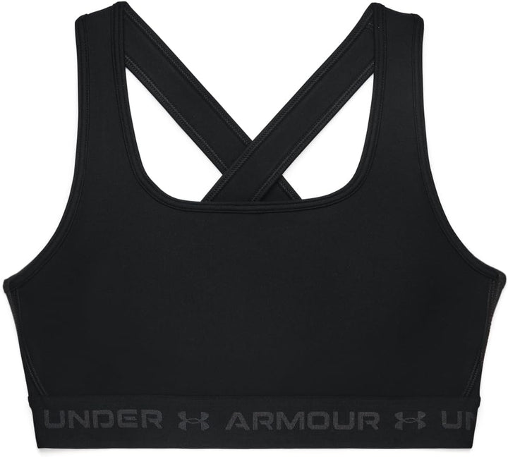 Under Armour Damen Crossback Mid Heather Sport-BH Schwarz XS, Schwarz XS