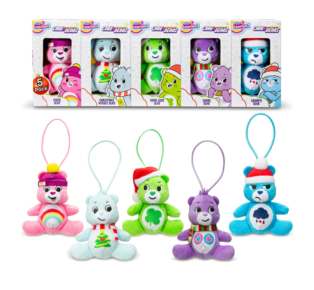 Care Bears Micro Teenies Holiday 5er-Pack Schatztruhe – Weihnachtsedition mit Cheer Bear, Grumpy Bea