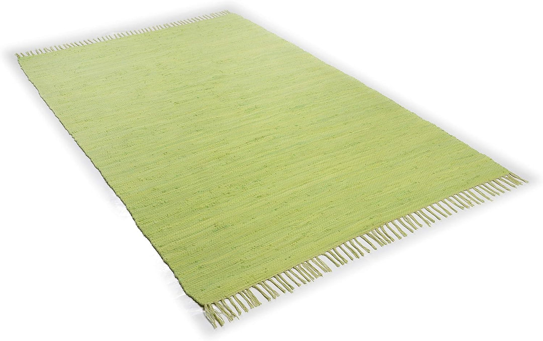 Theko Happy Cotton Teppich, 100% Baumwolle, Grün, 70 cm x 140 cm 70 cm x 140 cm Grün, 70 cm x 140 cm