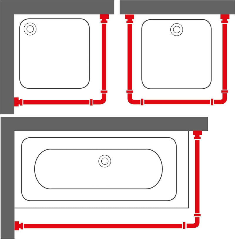 Sealskin Kombi Winkel Duschvorhangstange, Durchmesser 28 mm, Aluminium, Farbe: Chrom matt, 90 x 90 x