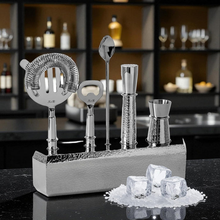 Fink Cocktail Set 6-teilig für Longdrinks Mixgetränke – Cocktail Zubehör aus Edelstahl für Küche Hau
