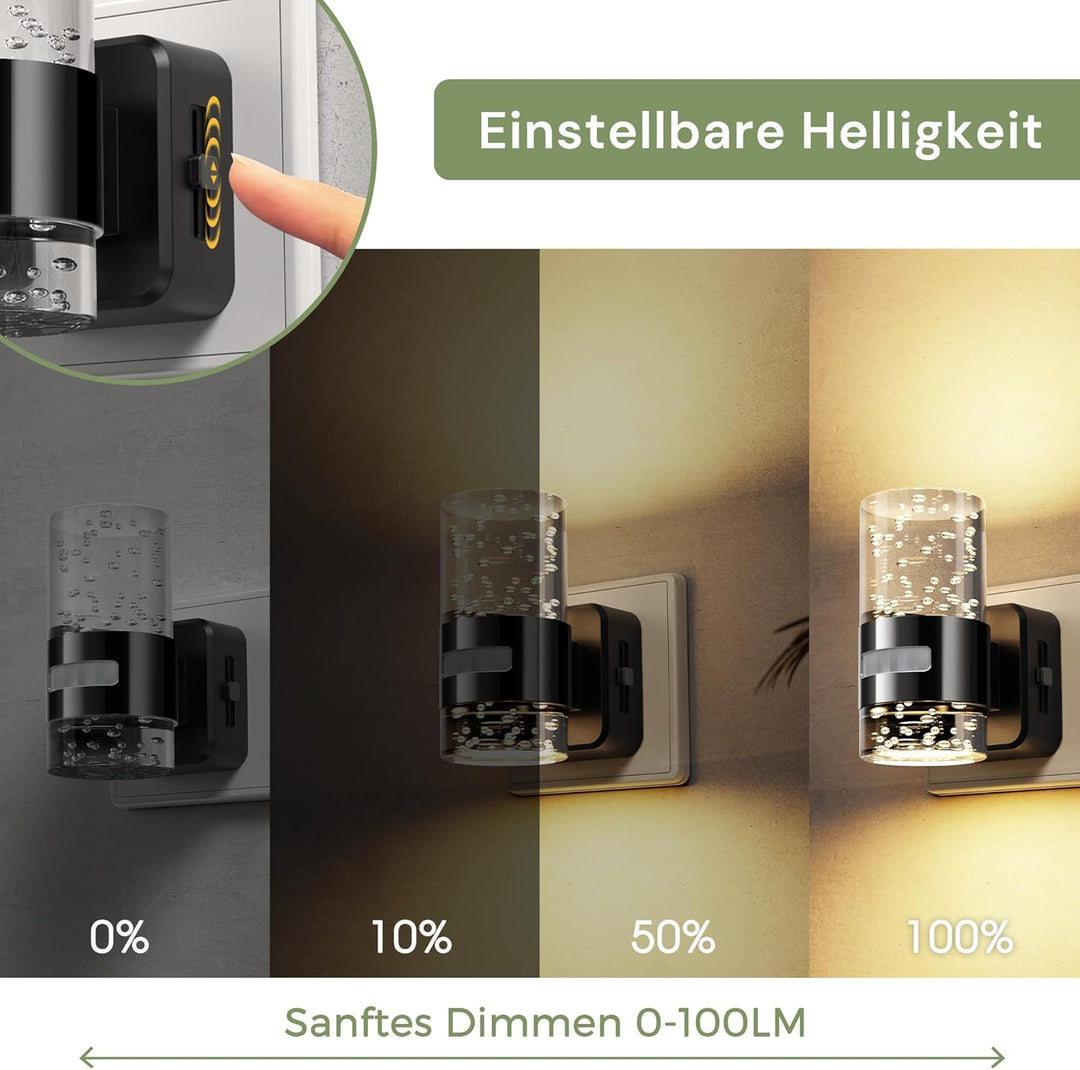 LOHAS-LED Nachtlicht Steckdose mit Bewegungssensor, Nachtlicht mit 3 Modi (EIN/AUTO/AUS), Einstellba