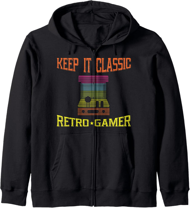 Klassische Retro Gamer Spielautomaten Computerarcade Kapuzenjacke