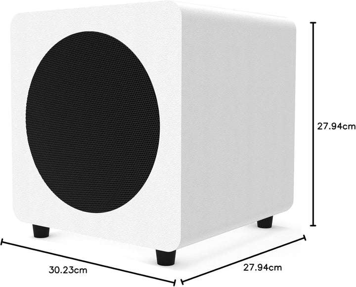 Kanto SUB8VMW versiegelter Subwoofer mit Strom | 300 W Spitzenleistung | 20,3 cm Tieftöner | Mattwei