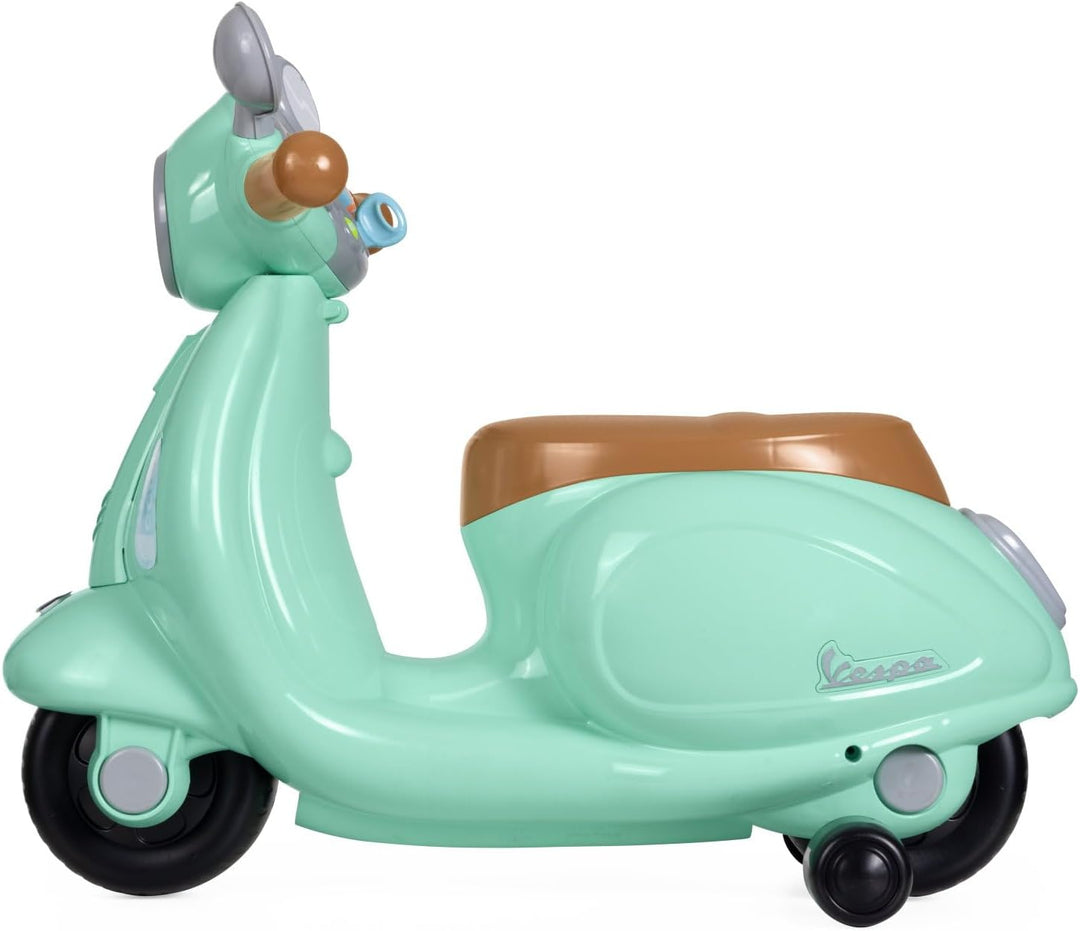 Chicco Vespa Primavera für Kinder Grün, fahrbares Spielzeugmotorrad mit elektronischem Bedienfeld, L