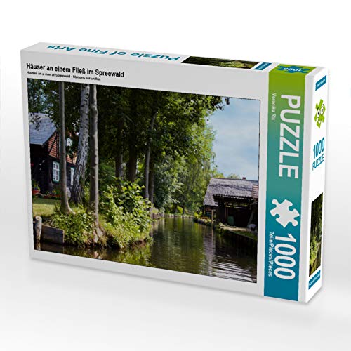 CALVENDO Puzzle Häuser an einem Fliess im Spreewald 1000 Teile Lege-Grösse 64 x 48 cm Foto-Puzzle Bi