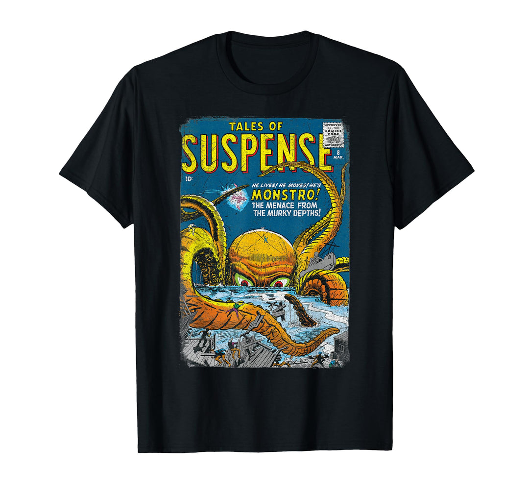 Mens Marvel Monsters Unleashed Retro Comic Intro MONSTRO T-Shirt 3XL Navy