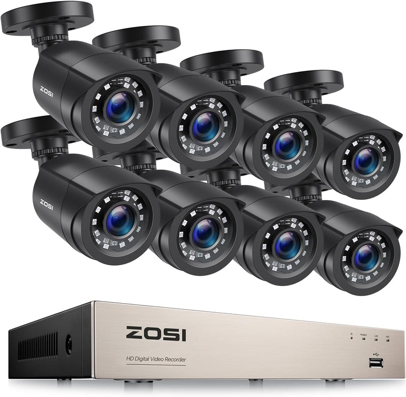 ZOSI 8CH 1080P Full HD Überwachungskamera System ohne Festplatte H.265+ HDMI DVR Recorder mit 8X 2MP