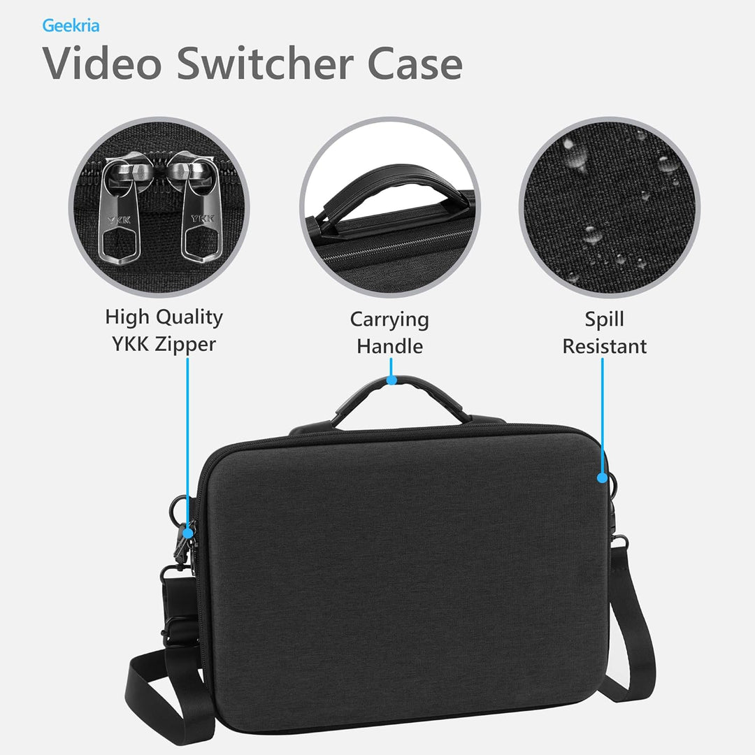 Geekria Hartschalen-Reisekoffer, kompatibel mit Osee GoStream Duet 8 ISO, Tasche für Audio/Video-Swi
