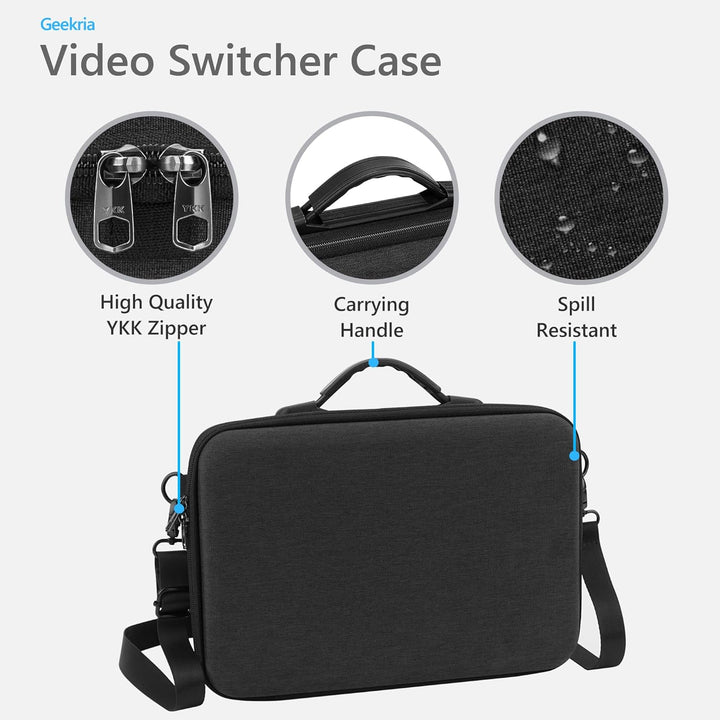 Geekria Hartschalen-Reisekoffer, kompatibel mit Osee GoStream Duet 8 ISO, Tasche für Audio/Video-Swi