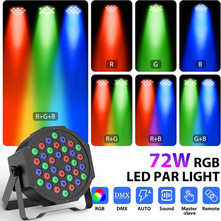 8 Stück Led par licht 36 RGB disco licht mit Fernbedienung DMX512 Bühnenlichter Auto/Sound/Master-sl