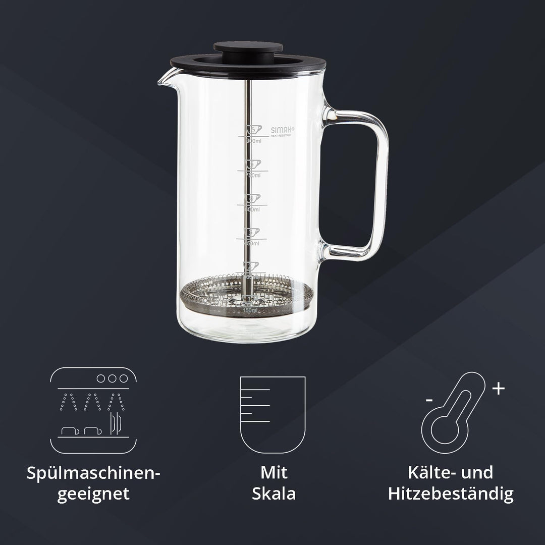 Peill+Putzler Germany Kaffeebereiter, French Press mit 1 Liter Fassvermögen, Kaffeepresse aus hochwe