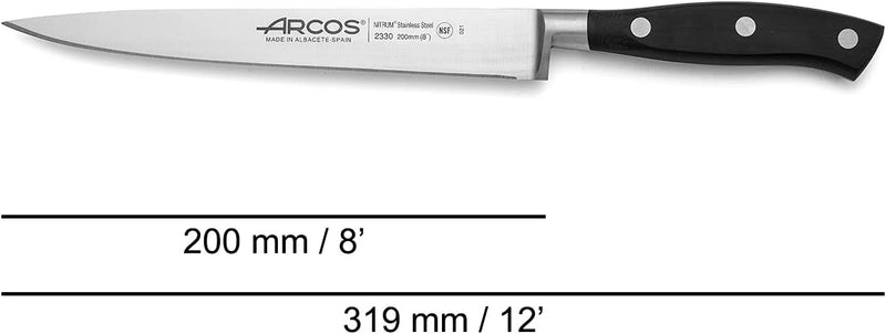 Arcos 233000 Serie Riviera - Filetmesser - Klinge aus Nitrum geschmiedetem Edelstahl 200 mm - HandGr