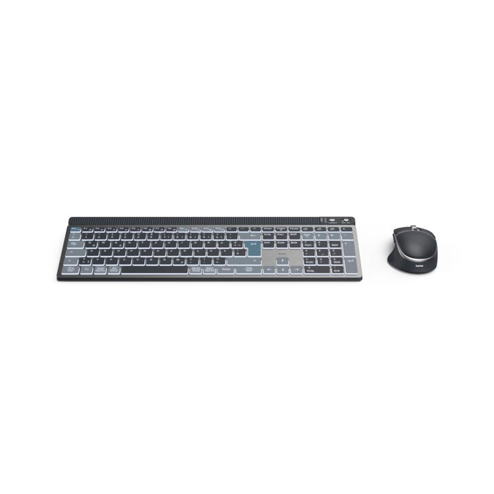 Hama Tastatur-Maus-Set kabellos WKM-750 (Multi-Device 1x Funk, 2X Bluetooth für PC, Laptop, Tablet,