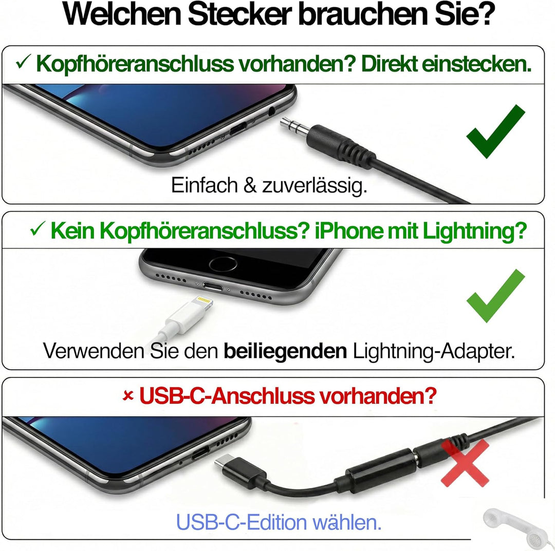 Opis Technology 60s Micro Lightning Edition Retro-Telefonhörer für iPhone 7 bis 14, inkl. MFi-zertif