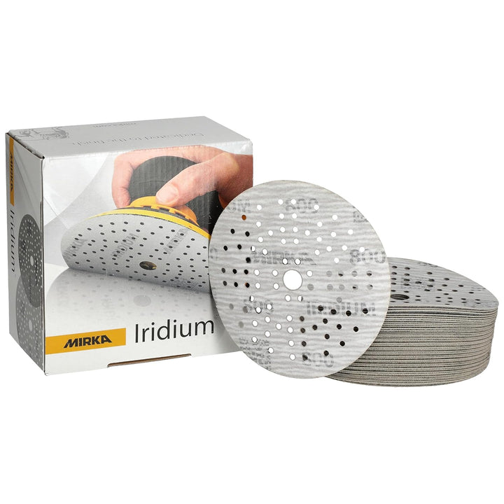 Mirka Iridium Premium-Schleifpapier Ø 125mm Klett 89-Loch, Korn 800, 100 Stk / Zum Schleifen von Lac
