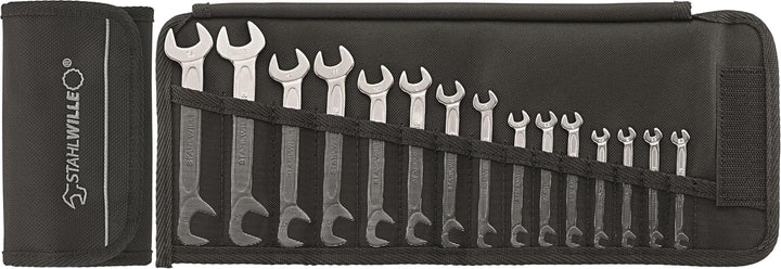 STAHLWILLE 12/15 l Maulschlüssel Set 15-tlg. (3,2-14 mm) l Doppelmaulschlüssel in Mini-Ausführung l