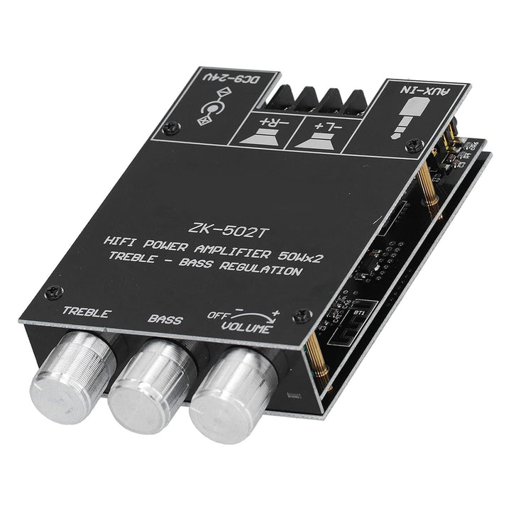 Zweikanal Leistungsverstärkermodul, Bluetooth Stereo Verstärkerplatine mit Höhen Bass Steuerung ZK-5