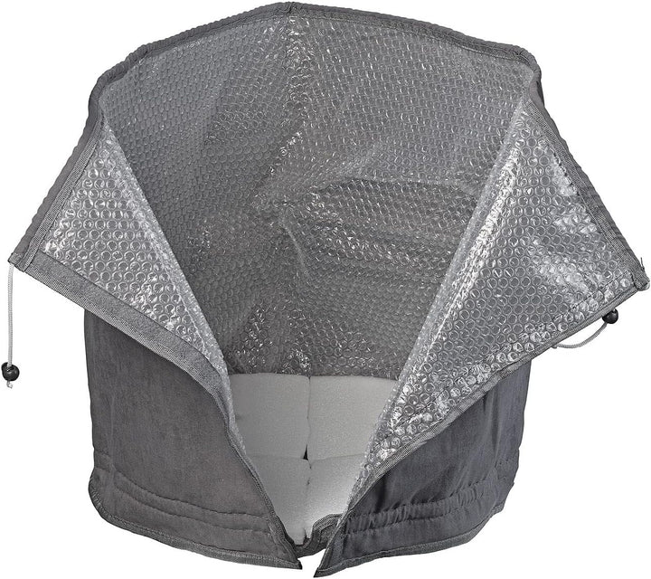 Royal Gardineer Winterschutz Hauben: XL-Thermo-Topfschutz für Pflanzen, 70 x 65 cm, mit Drainage, an