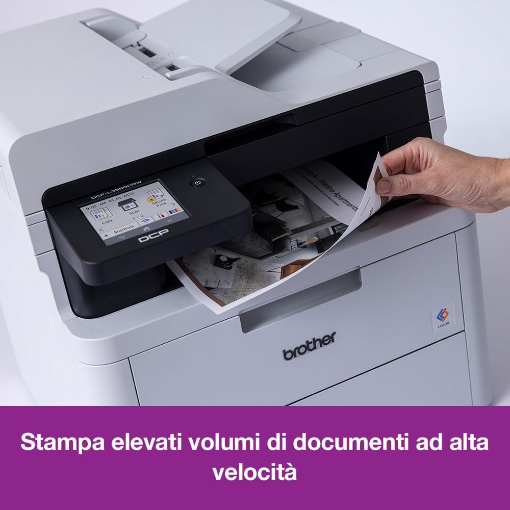 Brother DCP-L3560CDW - Kompaktes 3-in-1 Farb-LED Multifunktionsgerät mit WLAN/LAN, ADF und Duplexdru