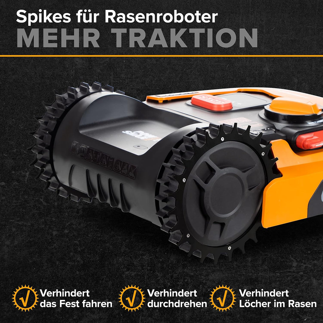 ROBO CLAWS Edelstahl Spikes Premium Black Worx L &amp; Vision Modelle 3 mm stark Mähroboter Spikes Entgr