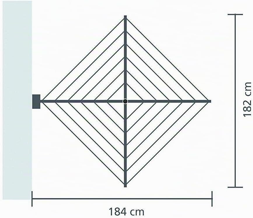 Brabantia - WallFix Wandwäschetrockner - Wäscheständer - UV-beständige Wäscheleine - 24 Meter Wäsche