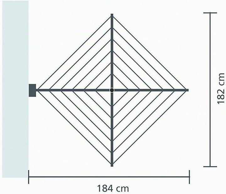 Brabantia - WallFix Wandwäschetrockner - Wäscheständer - UV-beständige Wäscheleine - 24 Meter Wäsche