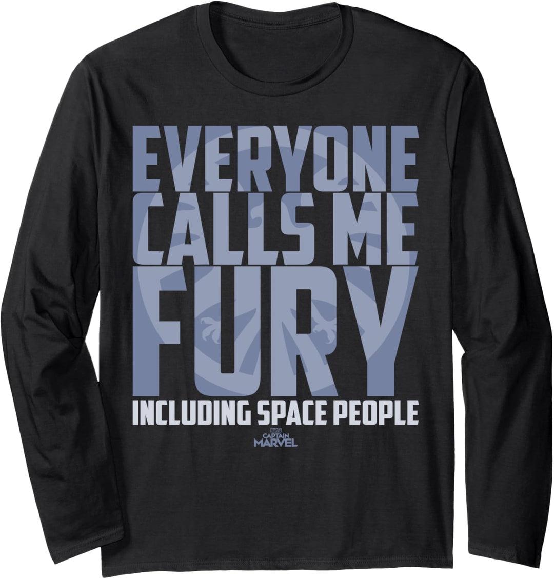 Marvel Captain Marvel Everyone Calls Me Fury Quote Langarmshirt