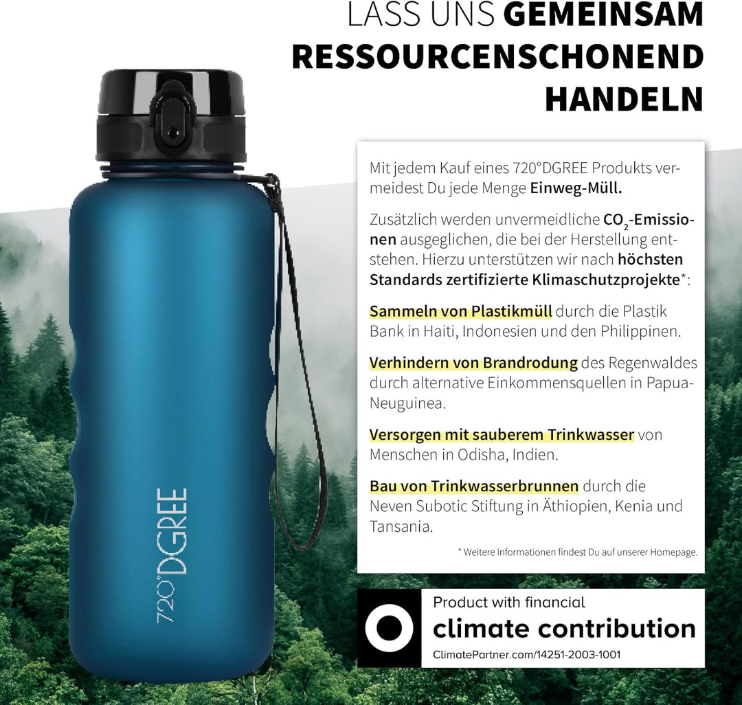 720°DGREE Trinkflasche “uberBottle“ 350ml, 500ml, 650ml, 1l softTouch +Früchtebehälter - Auslaufsich