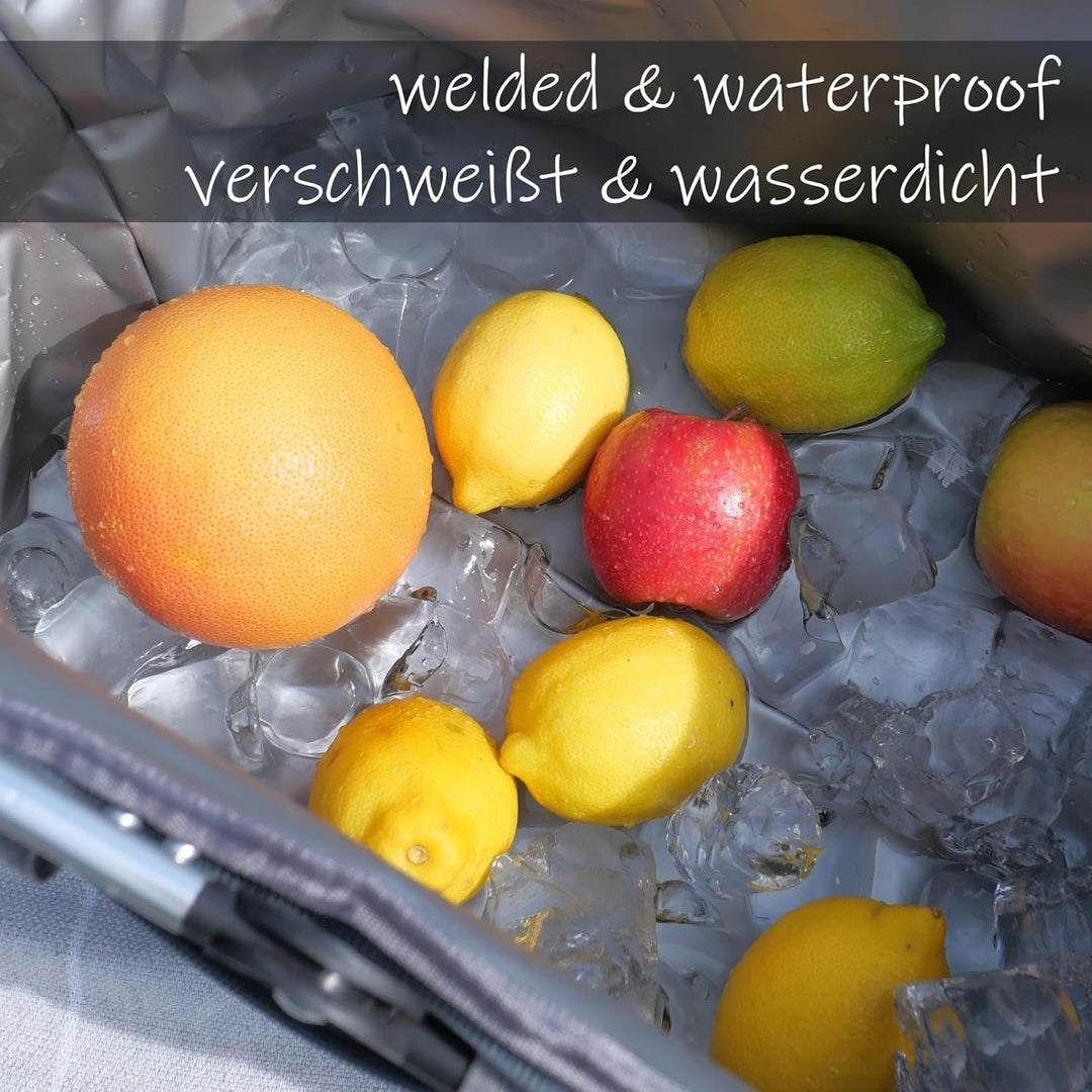 your GEAR Kühlkorb Scivu - isolierter Einkaufskorb - 29 Liter Picknickkorb - Kühltasche mit Tragegri