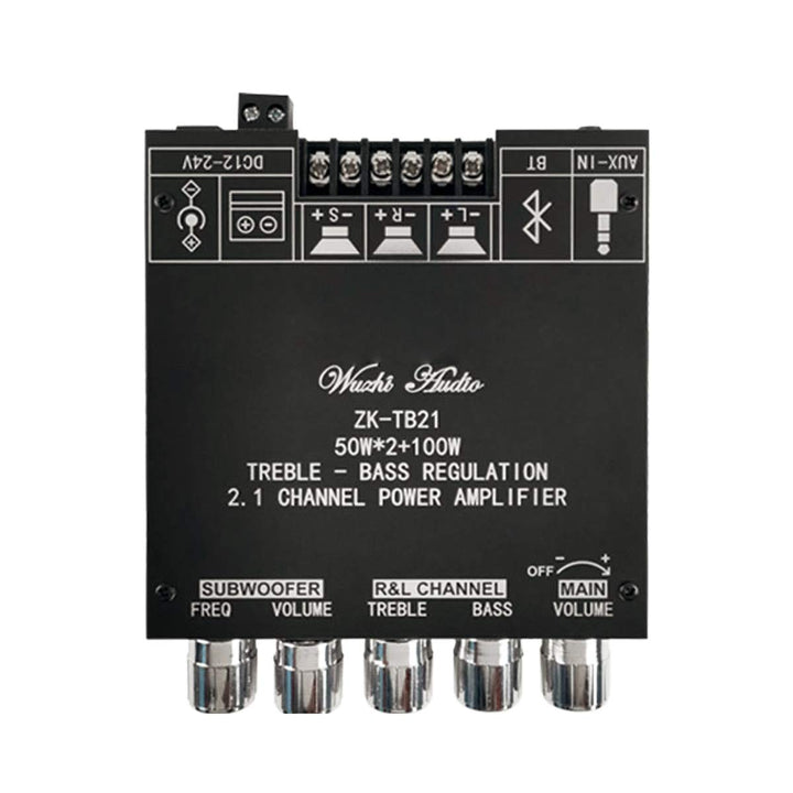 RUIZHI 2x50W + 100W 2.1-Kanal-Subwoofer Verstärker-Platine-mit-bluetooth Höhen und Bassregelung, Zwe