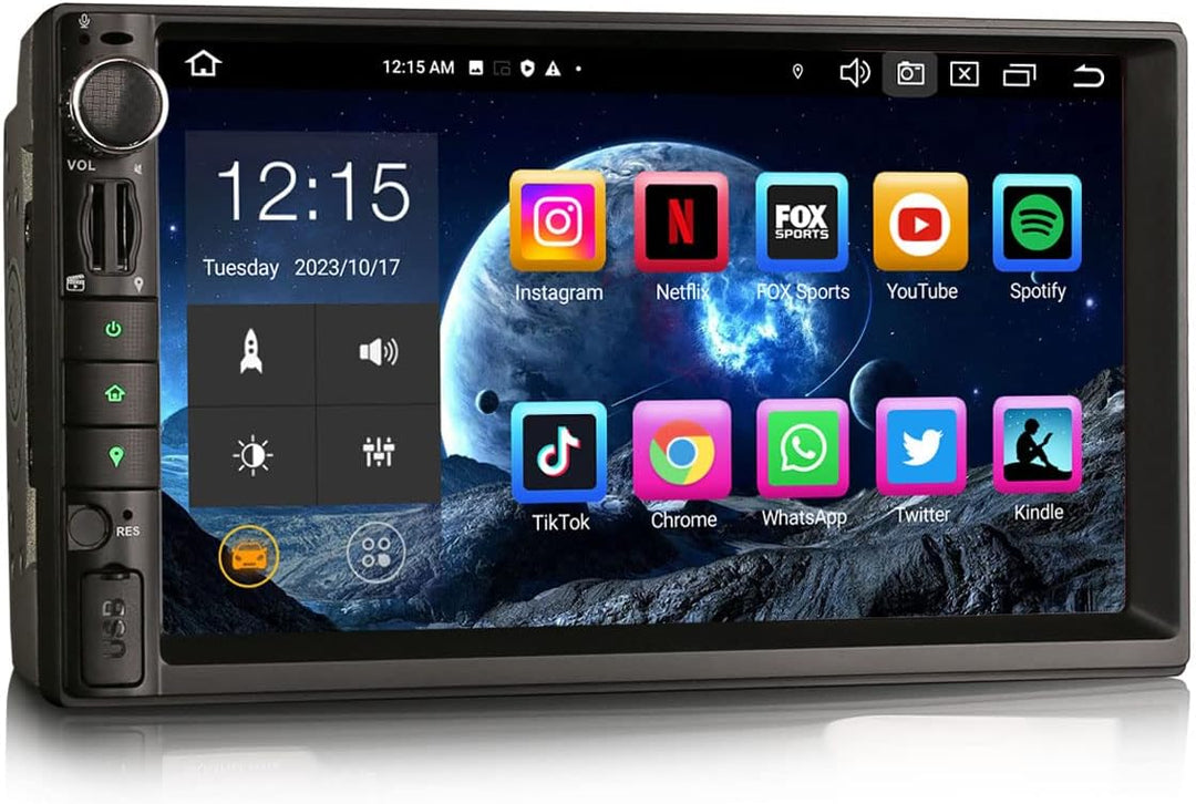 Erisin 7 Zoll Doppel Din 2 din Android 11.0 Autoradio Bluetooth Navi GPS Unterstützt Carplay Android