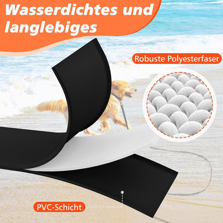 X XBEN Wasserdicht Schleppleine für Hunde, 30M Gummierte Schleppleine mit Abschliessbarer Karabine,