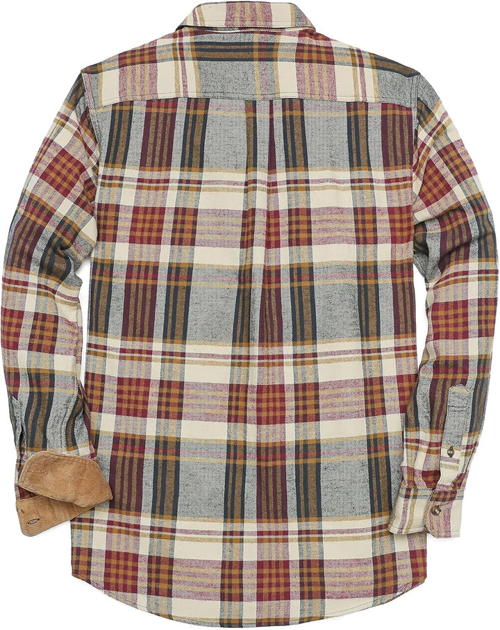 Dubinik® Flanellhemd Herren Kariert Flanellhemden Langarm Casual Button Down Freizeithemd Mit Brustt