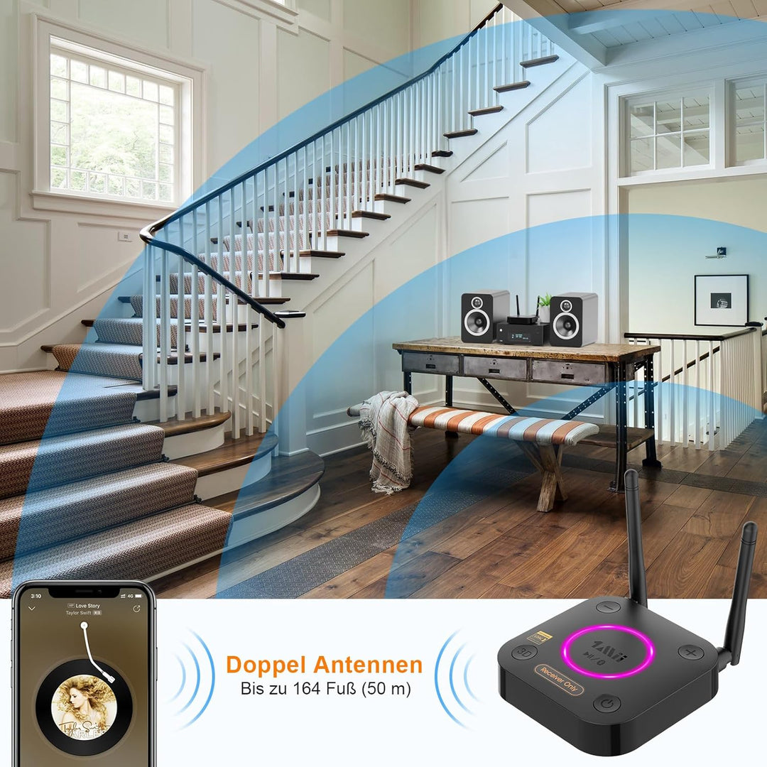 B06Ultra Bluetooth 5.2 Empfänger für LDAC Hi-Res Audio, HiFi Bluetooth Audio Adapter mit Audiophile