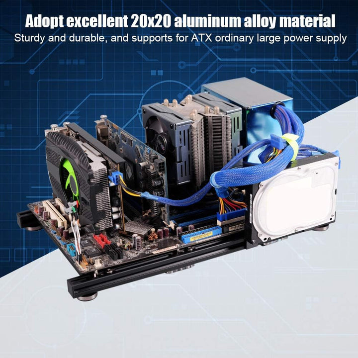 VBESTLIFE DIY Computergehäuse, Open Frame Aluminiumlegierung ATX Computer PC Gehäuse Übertaktungstes