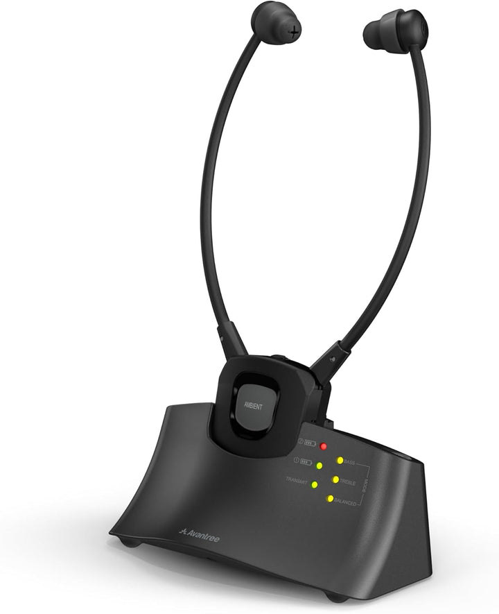 Avantree HT381 - Digitale Kabellose Kopfhörer für Fernseher mit HF-Sender, L/R-Balance-Lautstärkereg