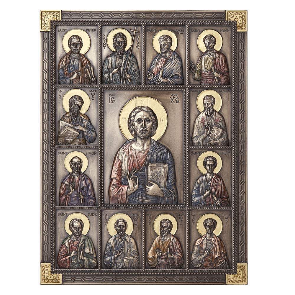 Veronese Design Wandschild Jesus und die Zwölf Apostel, 31,7 cm, christlich-katholische religiöse Sk
