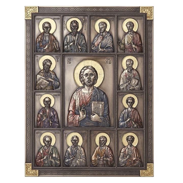 Veronese Design Wandschild Jesus und die Zwölf Apostel, 31,7 cm, christlich-katholische religiöse Sk