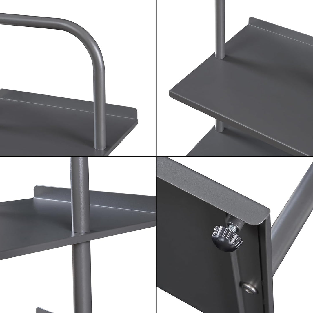 [en.casa] Schuhregal schmal Poytya mit 5 Ebenen Metall 119 x 34 x 32 cm Schuhständer für 5 Paare Sch