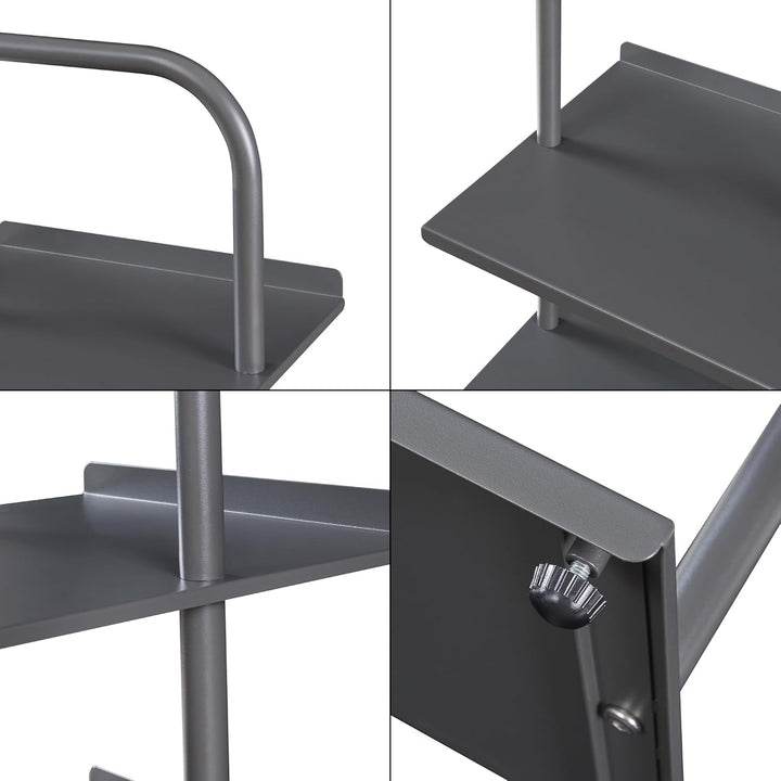 [en.casa] Schuhregal schmal Poytya mit 5 Ebenen Metall 119 x 34 x 32 cm Schuhständer für 5 Paare Sch