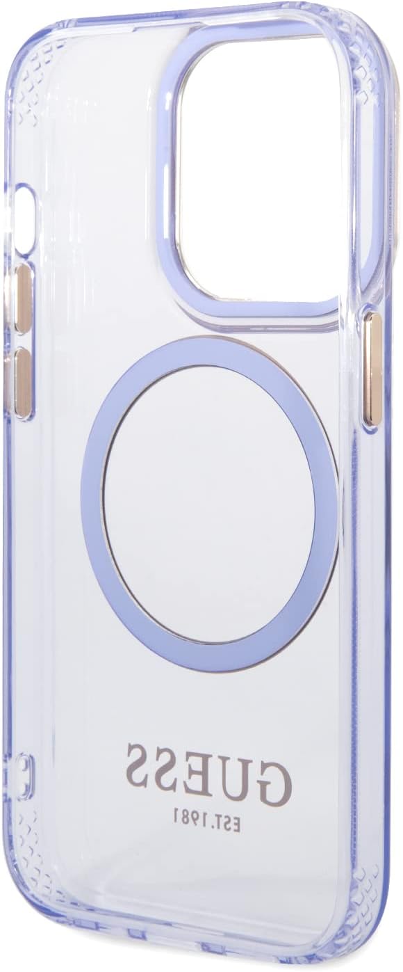 GUESS GUHMP14XHTCMU Hülle für iPhone 14 Pro Max 6,7" Violett Hard case Gold Outline Translucent