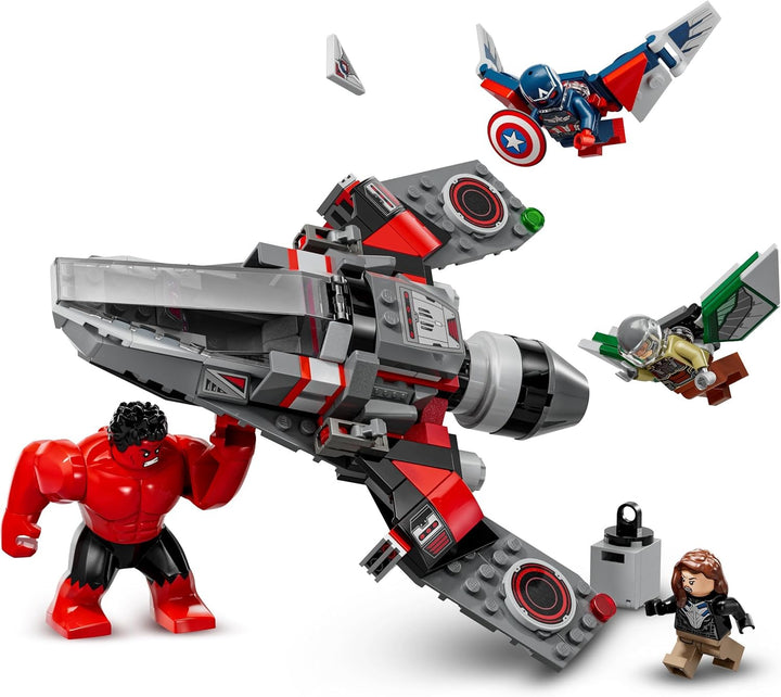 LEGO Marvel Showdown zwischen Captain America und Red Hulk, Geschenk für Kinder, Set mit baubarem Je