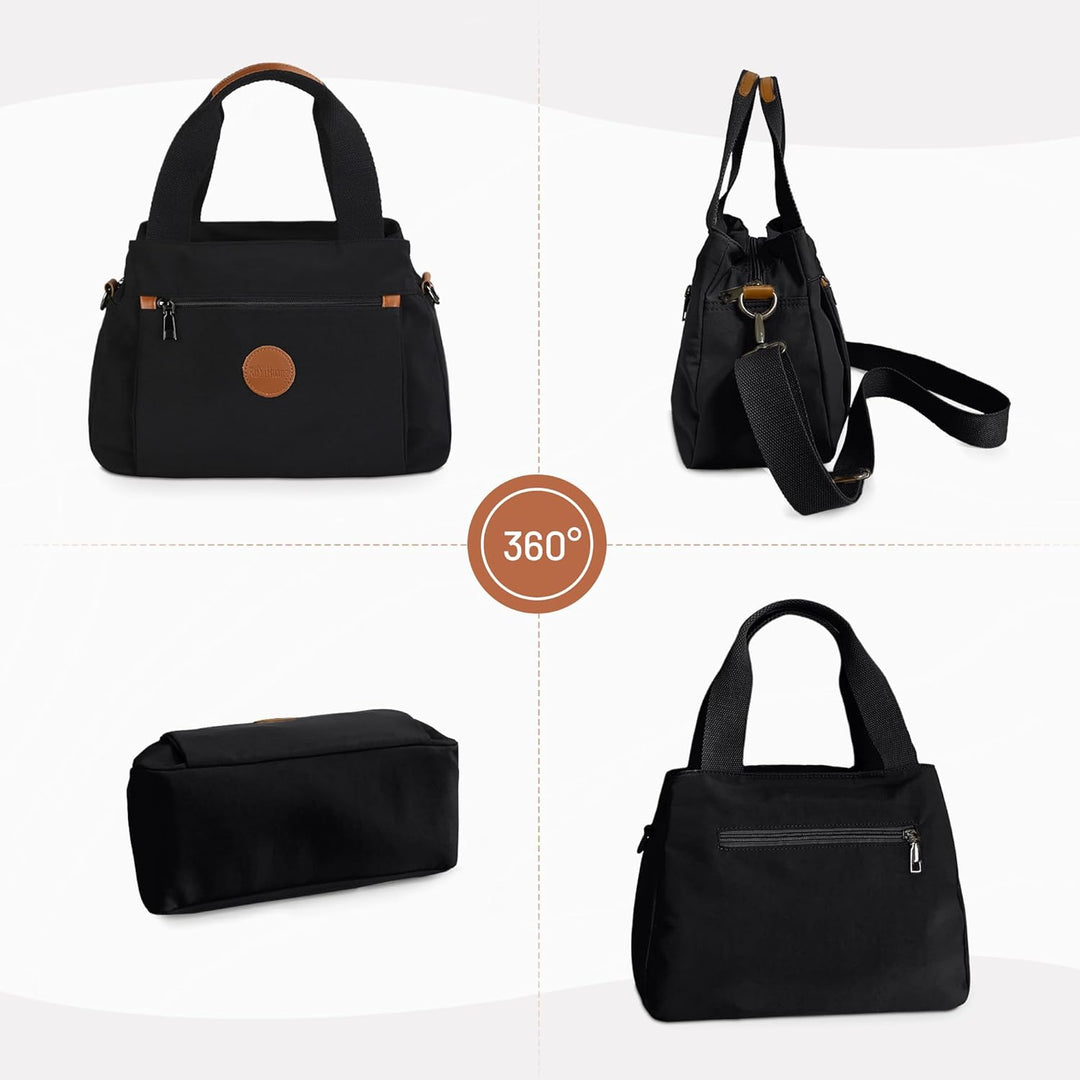 DIRRONA Handtasche Damen – Nylon Umhängetasche mit Verstellbaren Schultergurten, Grosse Tasche mit M
