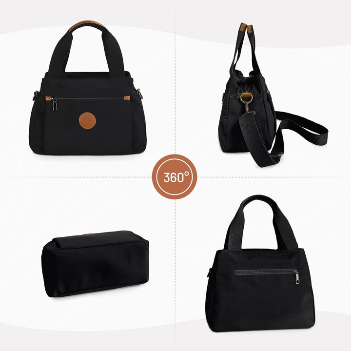 DIRRONA Handtasche Damen – Nylon Umhängetasche mit Verstellbaren Schultergurten, Grosse Tasche mit M