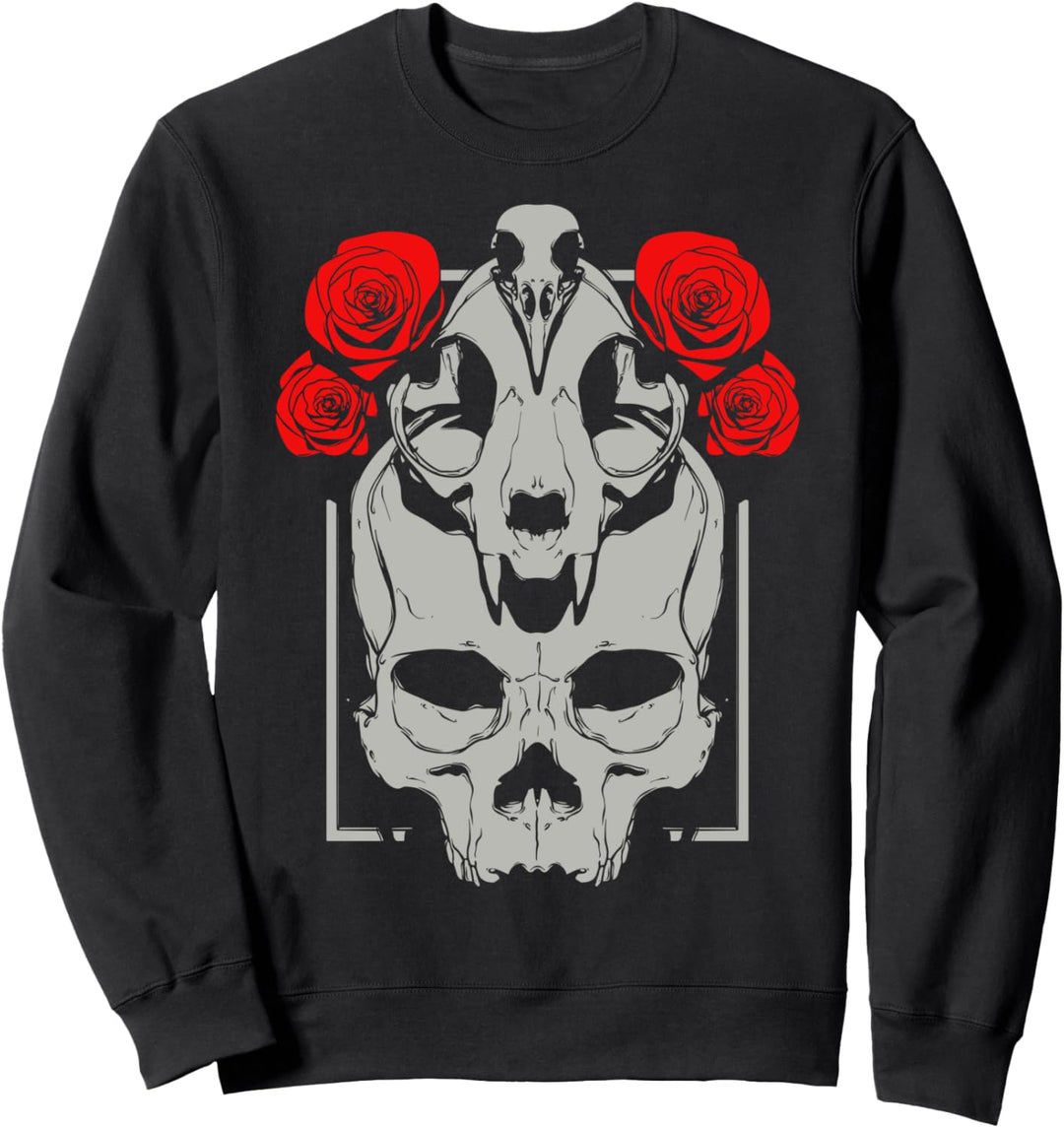 Goth Aesthetic Punk Metall Gothic Wicca Witch Geier Schädel Sweatshirt